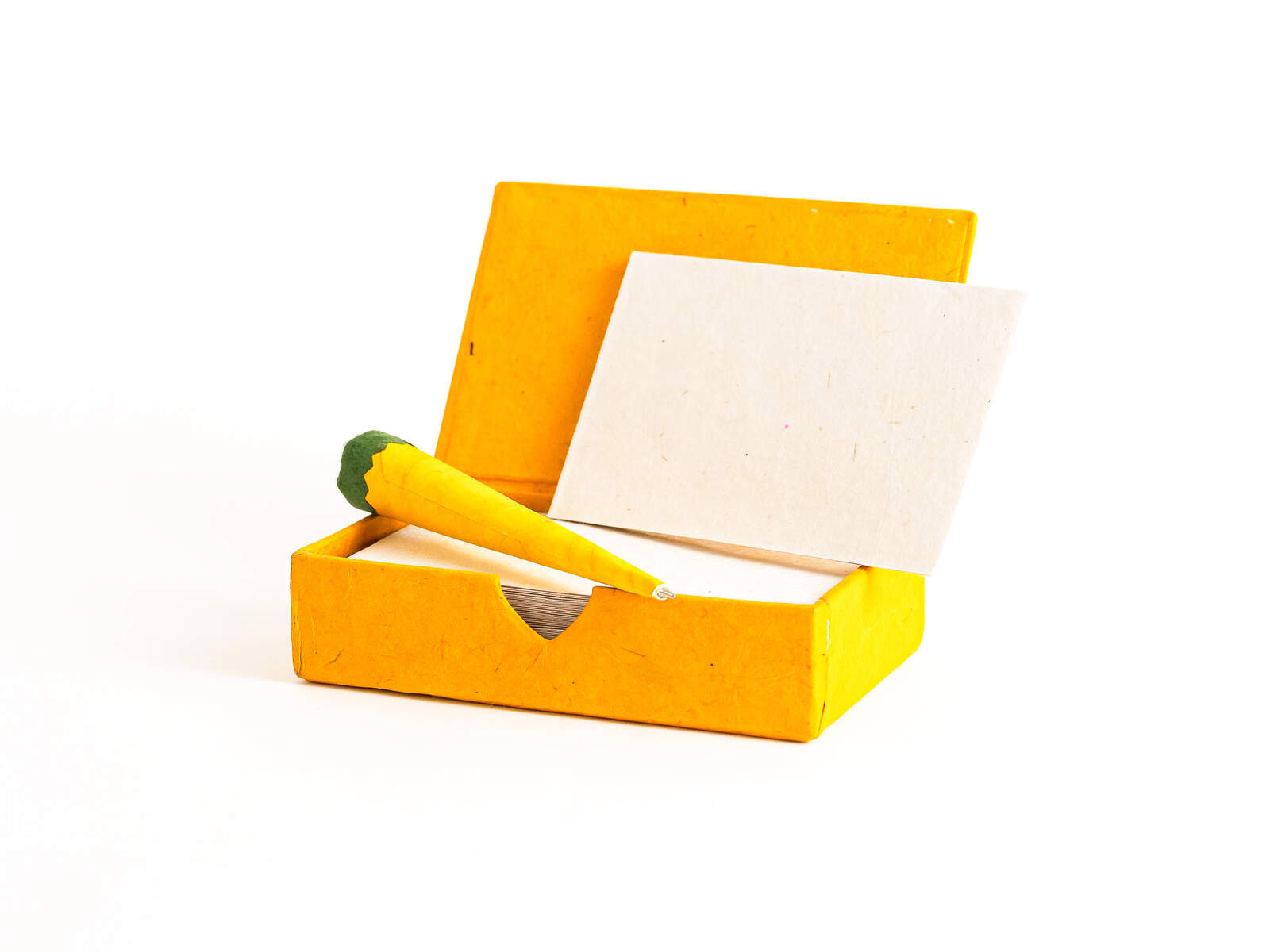 Zettelbox mit Stift 'Banyan' Goldgelb
