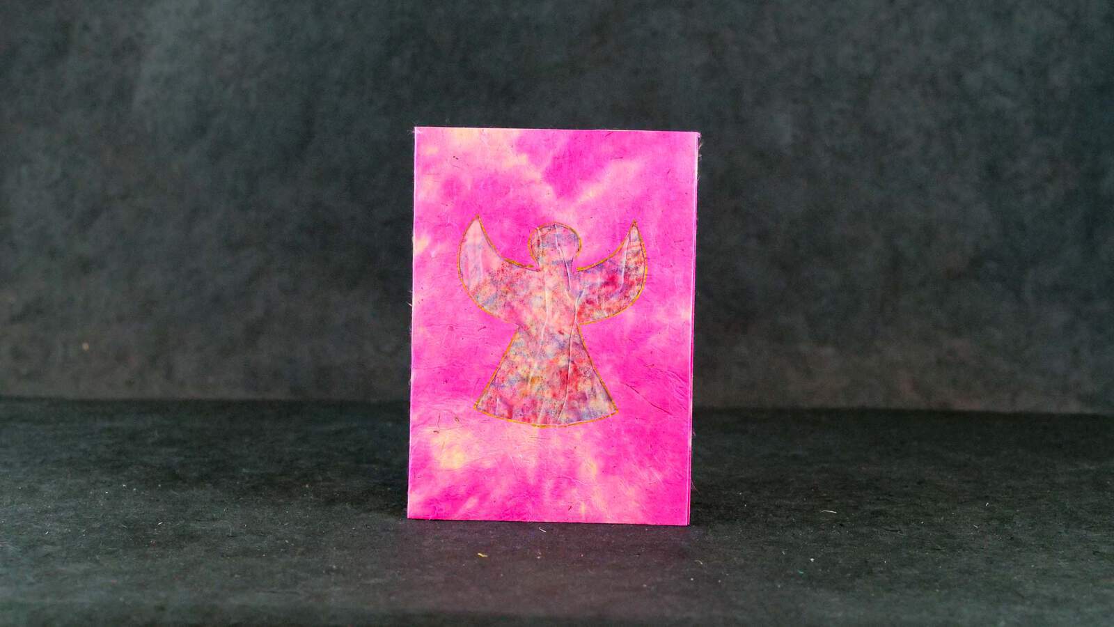 Briefkarte Batik 'Engel' Rosa