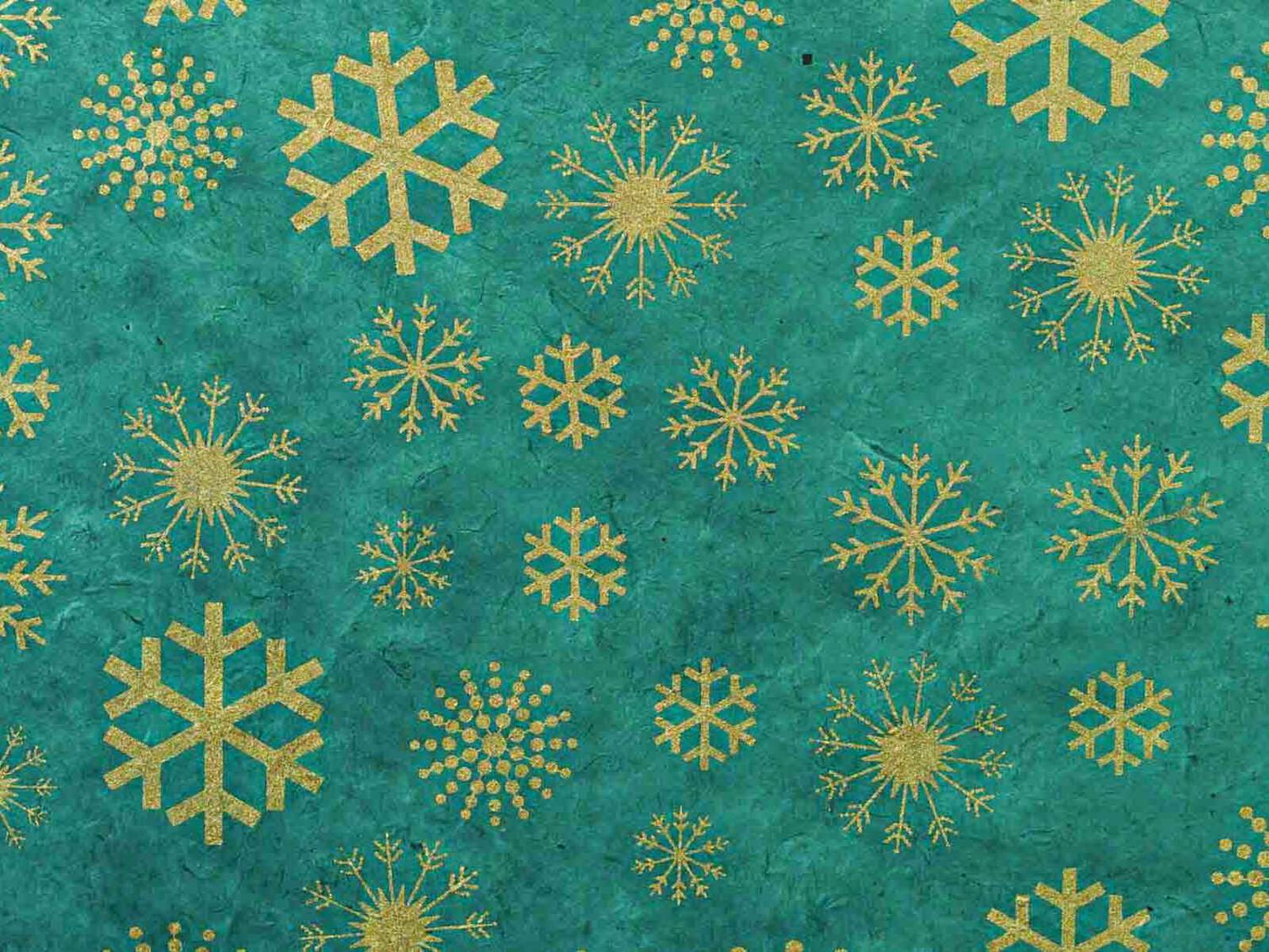 Geschenkpapier 'Snowflakes' Smaragd