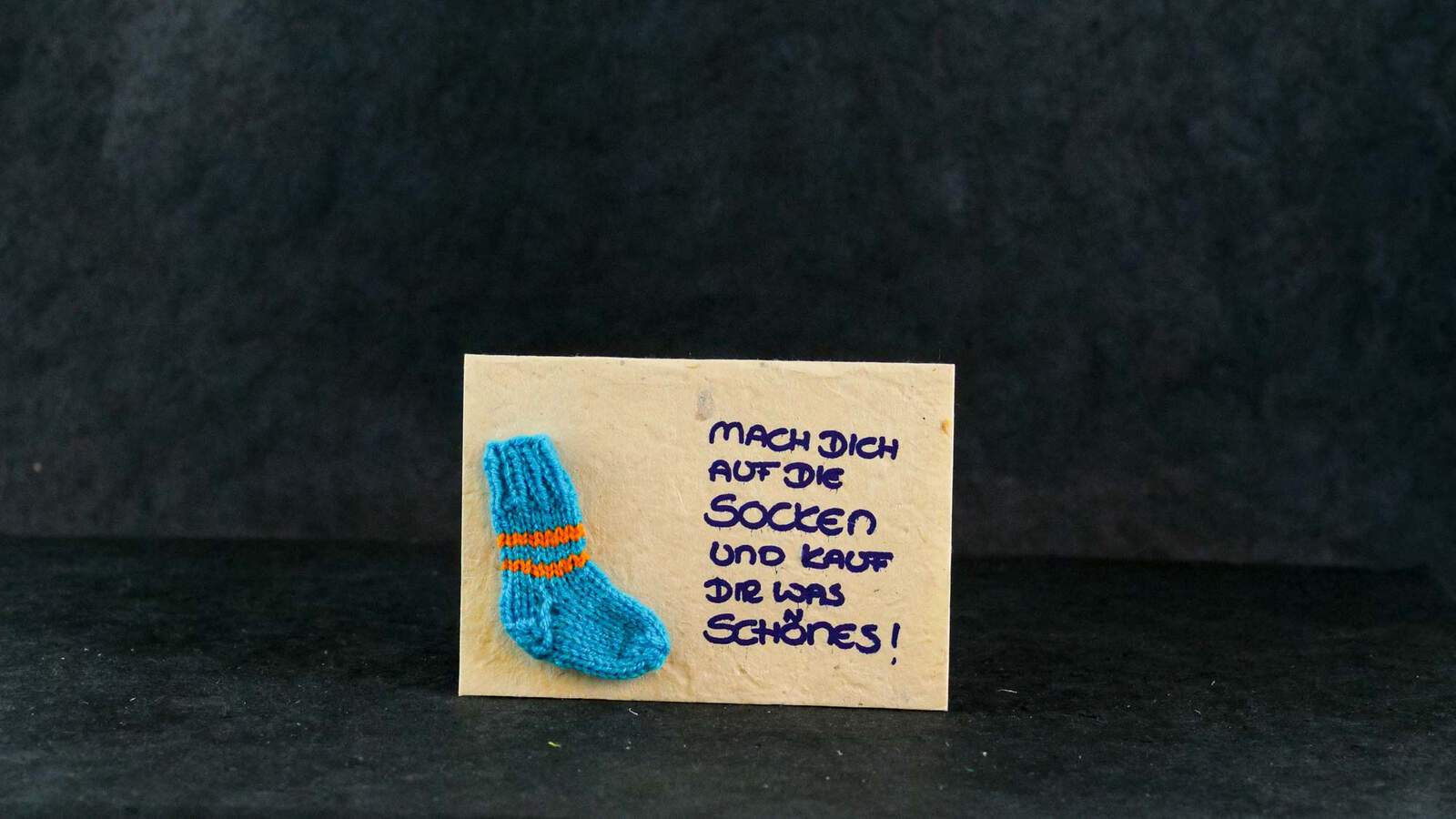 Briefkarte 'Socke' Blau
