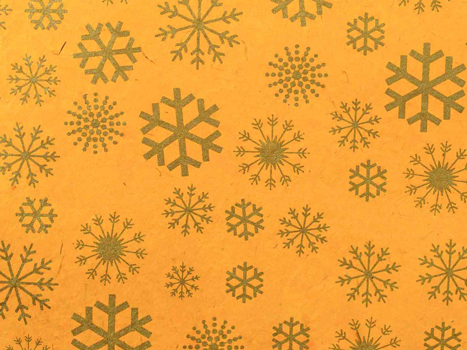 Geschenkpapier 'Snowflakes' Goldgelb