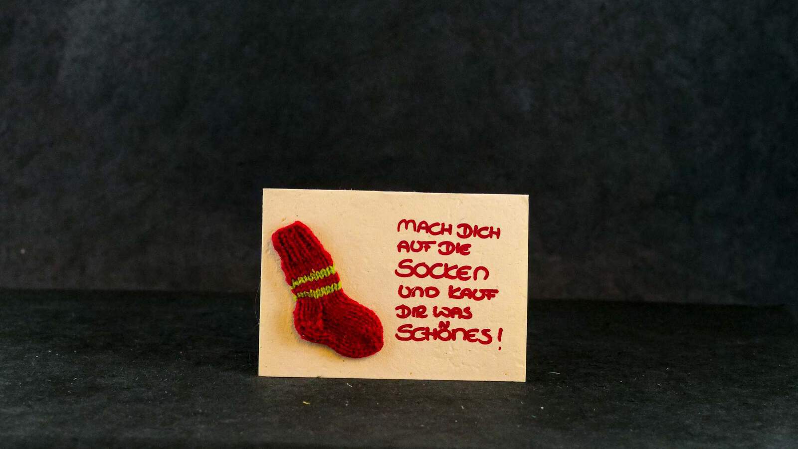 Briefkarte 'Socke' Rot
