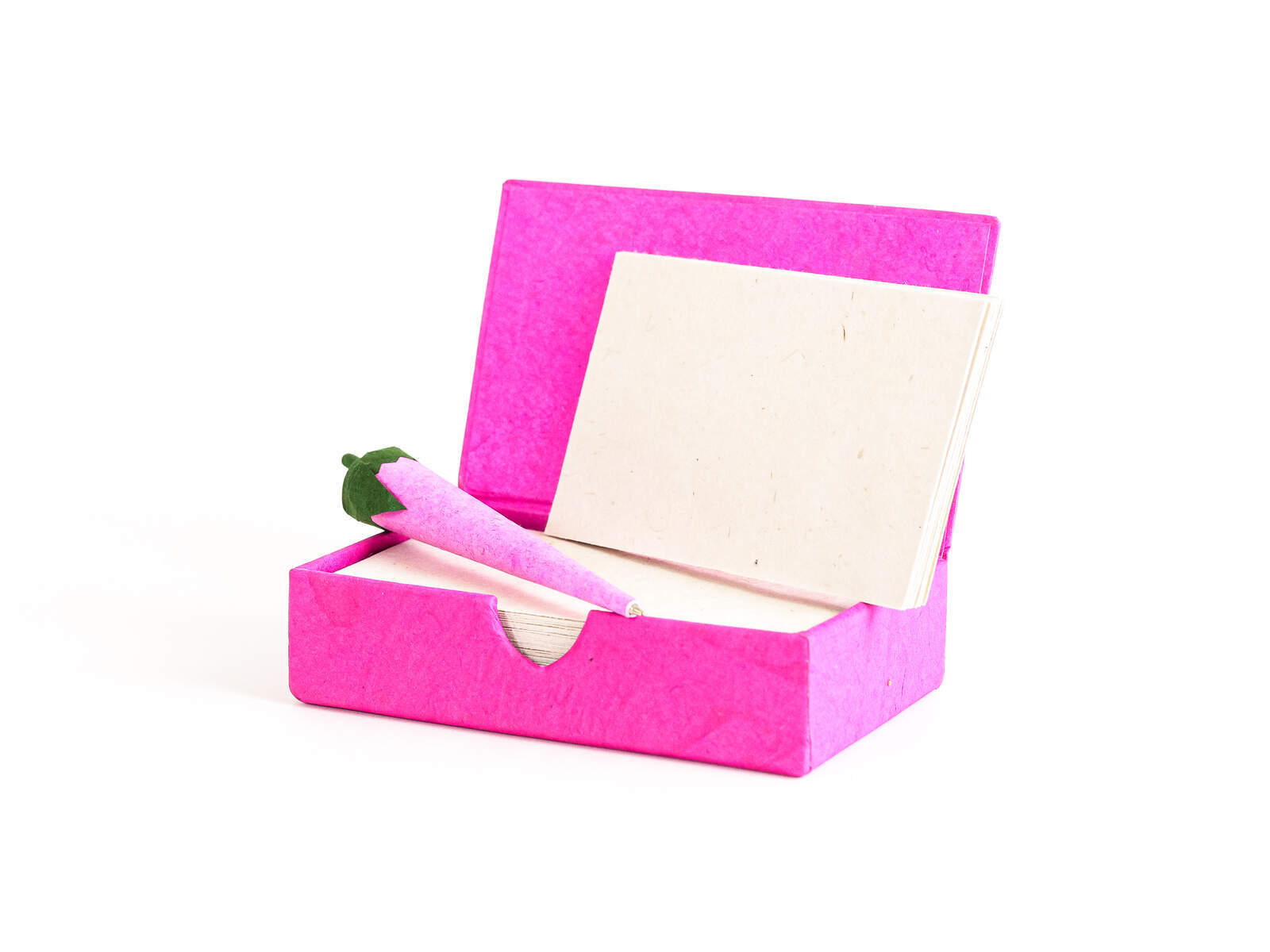 Zettelbox mit Stift 'Banyan' Pink