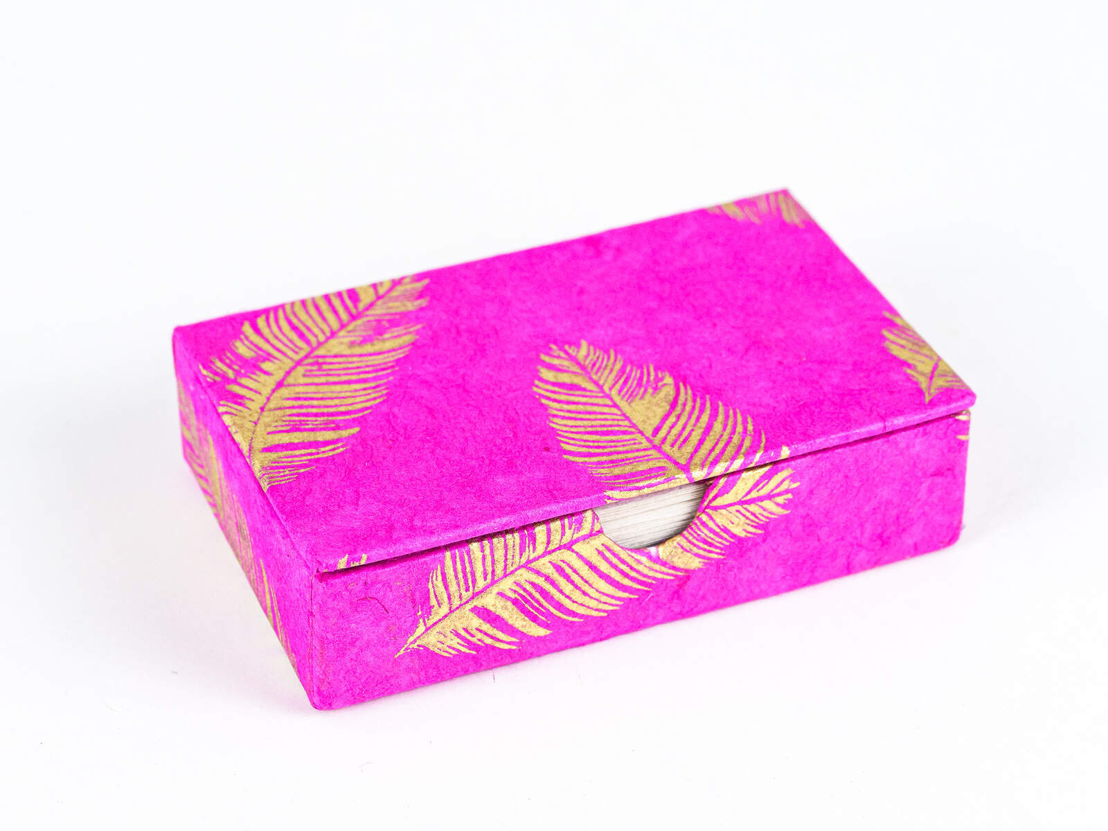 Zettelbox 'Muster' mit Stift Pink