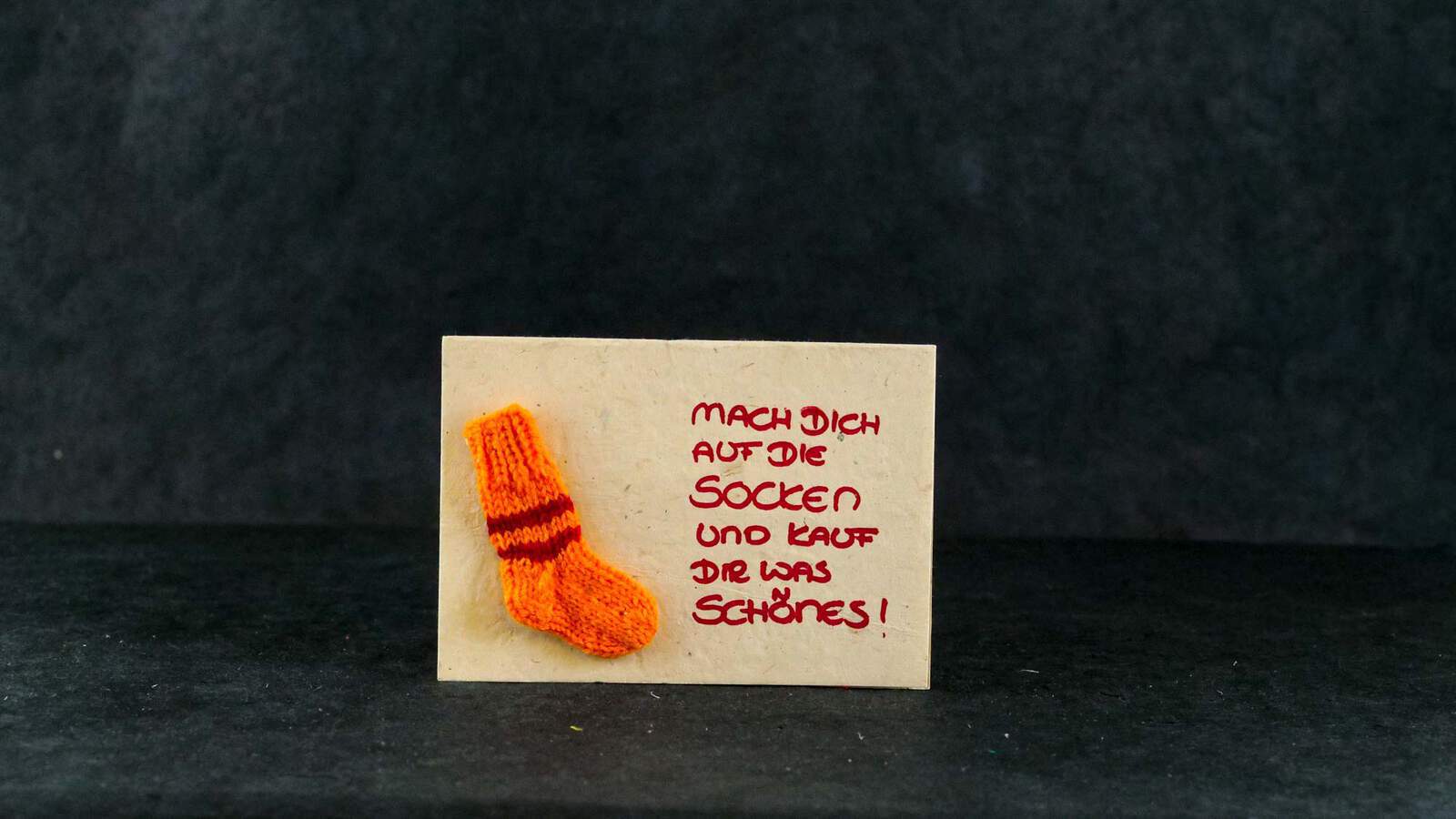 Briefkarte 'Socke' Orange